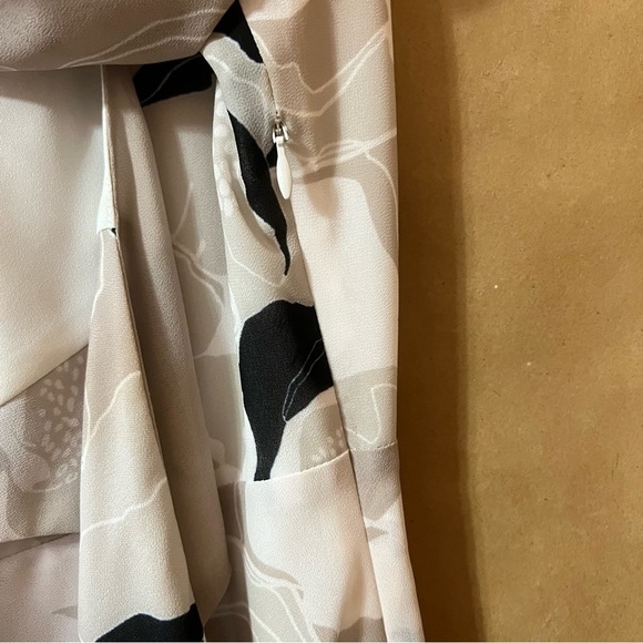 Shona Joy | Flora Tie Front Mini Dress Floral Chiffon Bishop Sleeve Size 2 - Picture 15 of 16